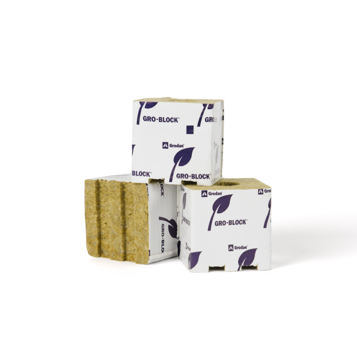 Grodan Bloque 100x100 mm Ag. Grande Improved - Sustrato Eficiente - Lana de Roca