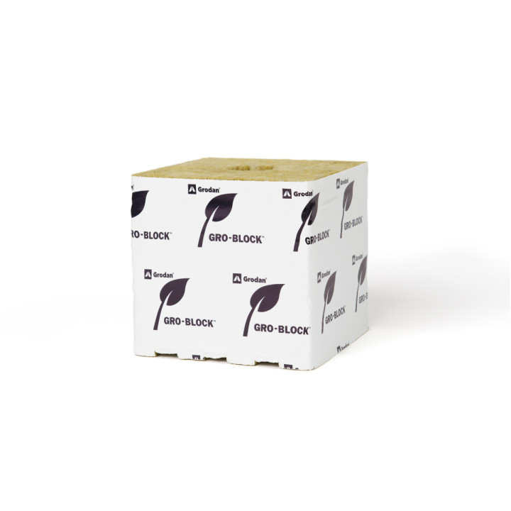 Grodan Bloque 100x100 mm Ag. Grande Improved - Sustrato Eficiente - Lana de Roca