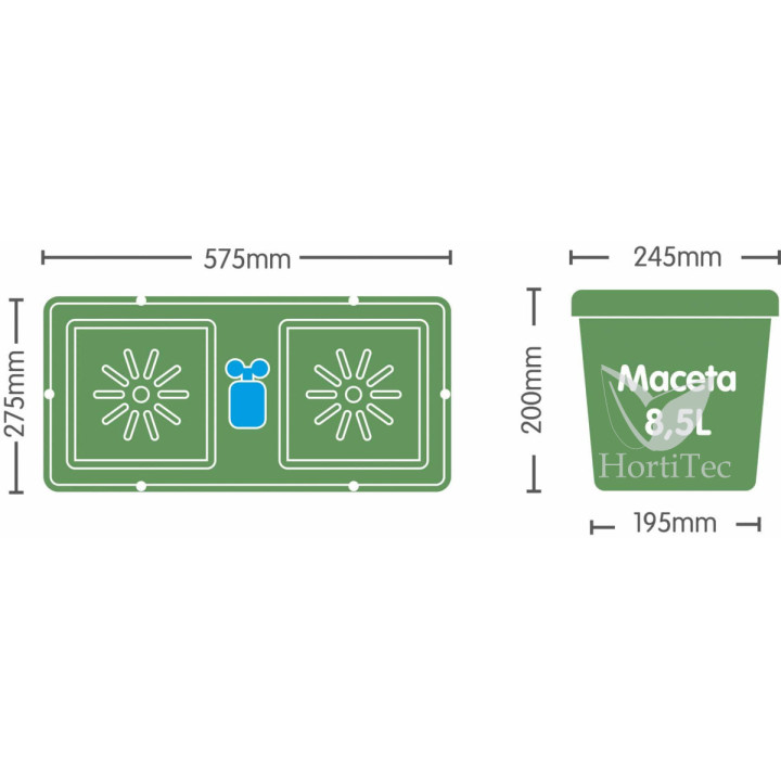 Easy2grow 12 - Maceta 8,5L | Autopot™ - Hidroponía y Tierra