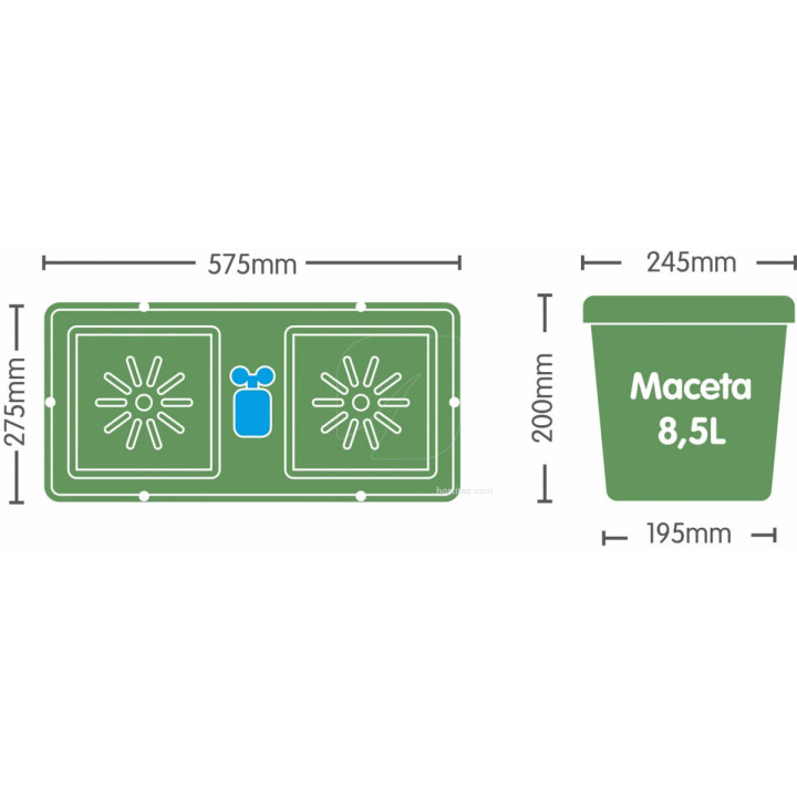 Easy2grow 4 - Maceta 15L Autopot™ para Cultivos Eficientes - Hidroponía y Tierra