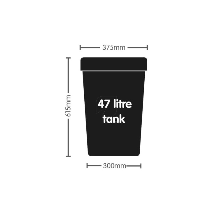 Depósito 47 L Negro con Tapa - Autopot™ - Sistemas de Cultivos