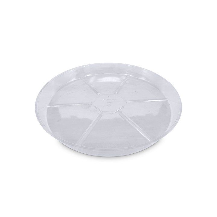 Plato redondo plástico transparente 40 cm VDL para plantas - Platos