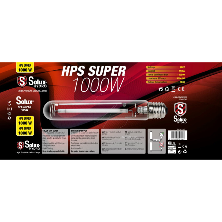 Bombilla 1000 W Super HPS Solux - Iluminación Eficiente - Bombillas de Sodio