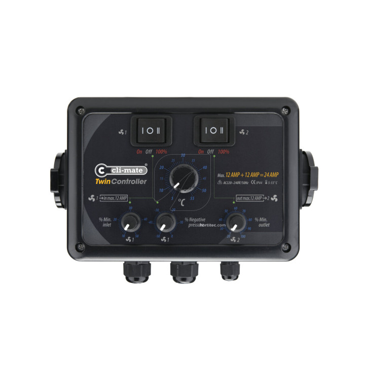 Twin Controller 24A CLI-MATE® - Control de Clima Eficiente - Regulación y control de humedad y temperatura