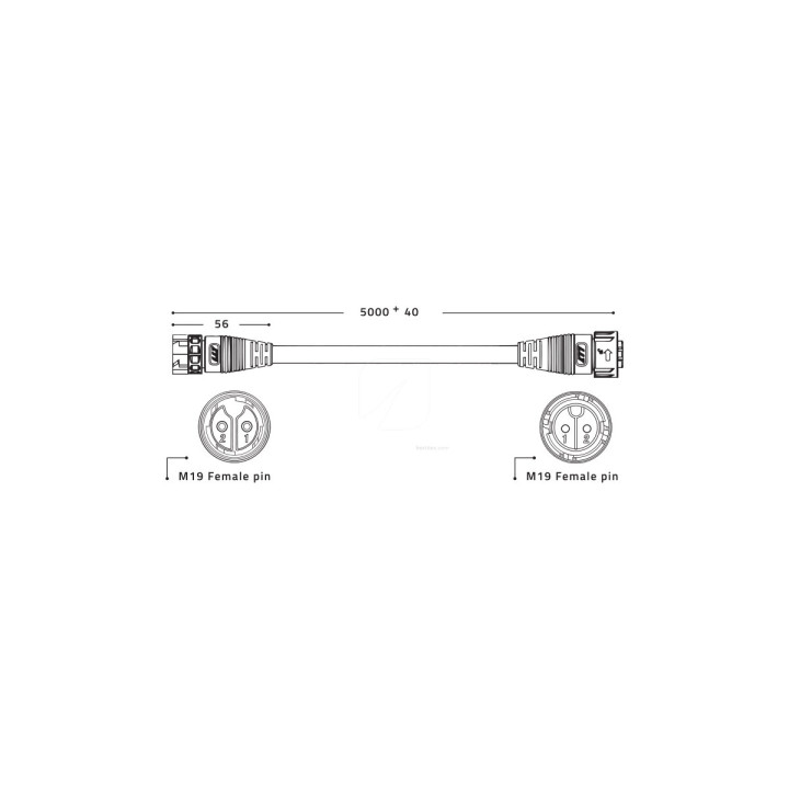 Cables de Extensión 5 m Driver Remote Zeus - Lumatek (2 uds) - Iluminación