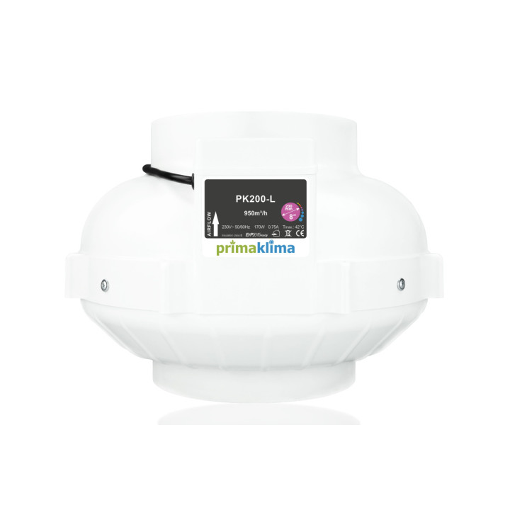 Extractor 200 mm-L 1 vel (950 m³/h) Prima Klima - Eficiencia - Extractores