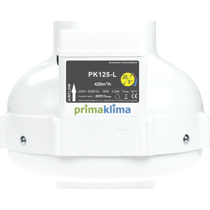 Extractor 125 mm-L 1 vel (360 m³/h) Prima Klima - Eficiencia - Extractores