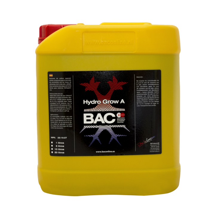Hydro Grow A 1 L BAC - Fertilizante Hidropónico - Fertilizantes