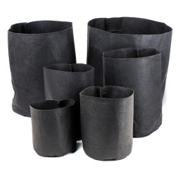 Maceta Root Tex Redonda Negra 3,78 L - Biodegradable y Eficiente - Macetas de Tela y Bolsas