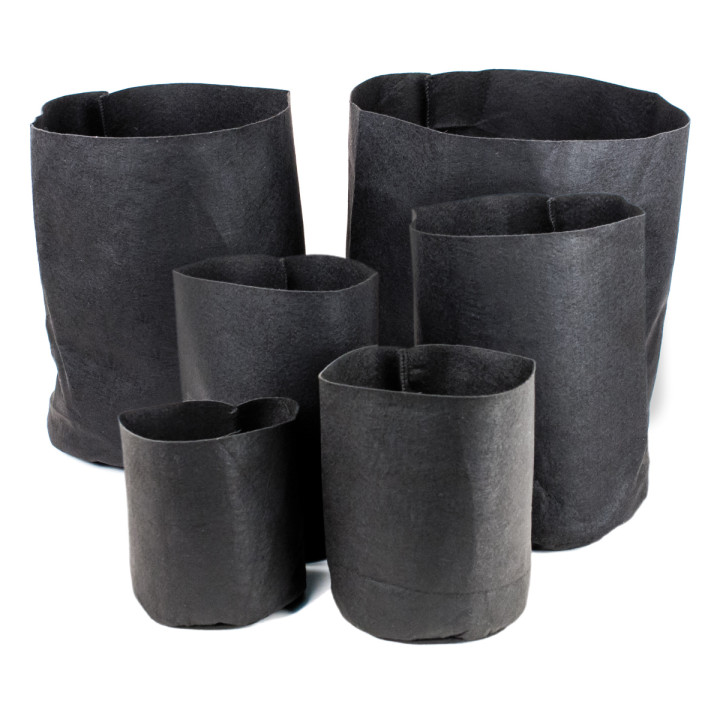 Maceta Root Tex Redonda Negra 37,85 L - Biodegradable - Macetas de Tela y Bolsas