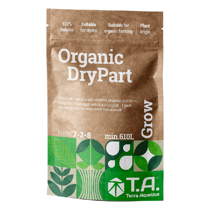 Organic DryPart Grow 70g - Fertilizante Ecológico Terra Aquatica - Nutrientes Orgánicos