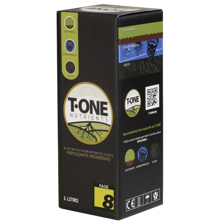 Fertilizante Progresivo T-One 1L Fase 8 - Nutrientes Eficaces