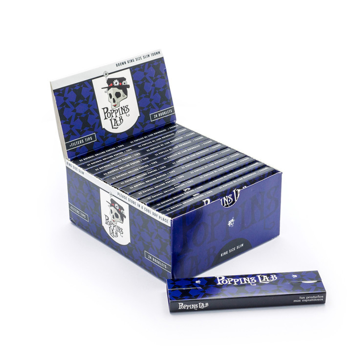 Papel Brown King Size Slim + Filtros 108mm - Poppins Lab - Filtros y boquillas