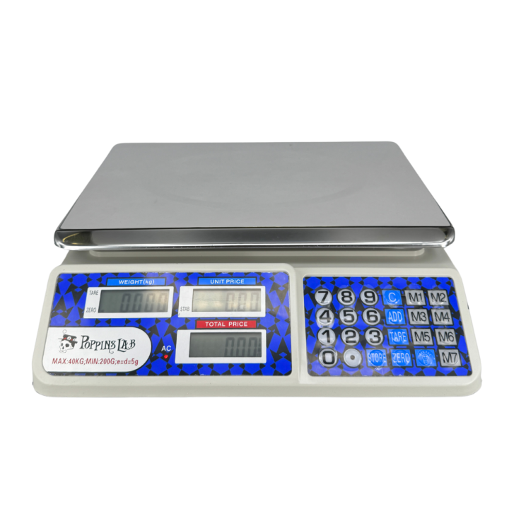Báscula Digital Poppins Lab 200g–40kg - Precisión y Fiabilidad - Envasado